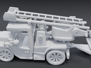 cartoon fire truck Modèle 3D