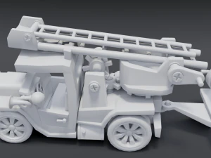 cartoon fire truck 3D Model