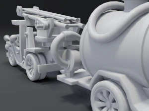 cartoon fire truck 3D Model