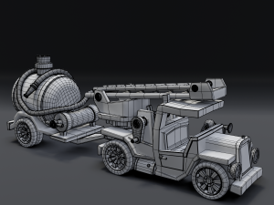 cartoon fire truck Modèle 3D