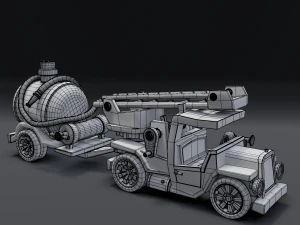 cartoon fire truck 3D Model