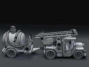 cartoon fire truck 3D Model