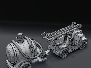 cartoon fire truck Modèle 3D
