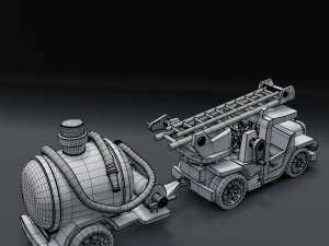 cartoon fire truck 3D Model