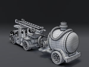 cartoon fire truck Modèle 3D