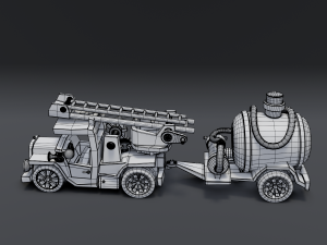 cartoon fire truck Modèle 3D