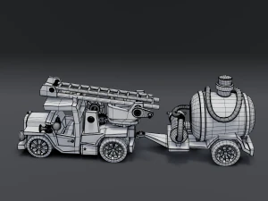 cartoon fire truck 3D Model