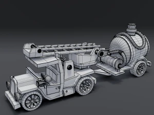 cartoon fire truck 3D Model