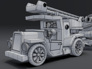cartoon fire truck Modèle 3D