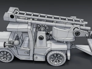 cartoon fire truck 3D Model
