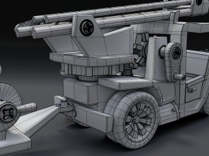 cartoon fire truck Modèle 3D