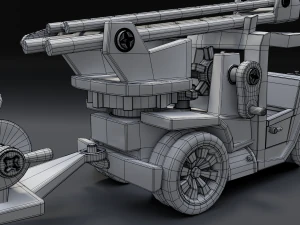 cartoon fire truck 3D Model
