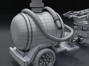 cartoon fire truck Modèle 3D