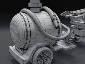 cartoon fire truck 3D Model