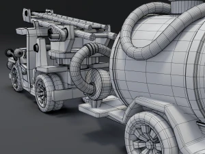 cartoon fire truck 3D Model