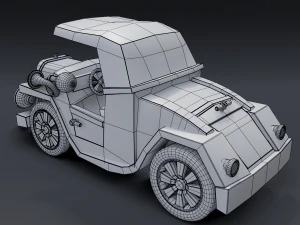 cartoon roadster 3D Model