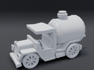 toon tank truck Modelo 3D