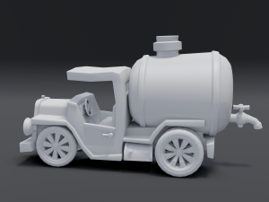 toon tank truck Modèle 3D