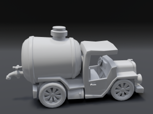 toon tank truck Modèle 3D
