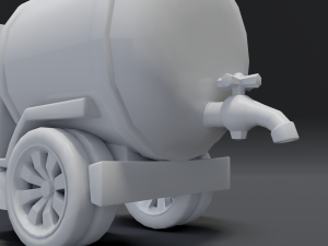 toon tank truck Modèle 3D