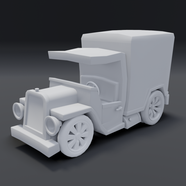 toon box truck 3D 모델 .c4d .max .obj .3ds .fbx .stl .blend