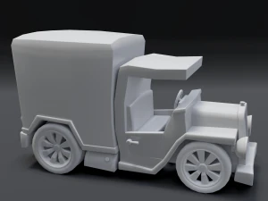 toon box truck 3D Model