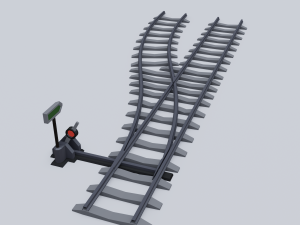 railway rails 3D 模型