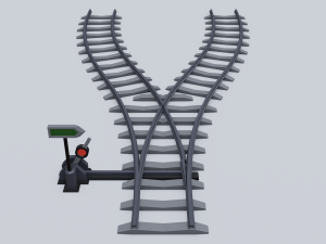 railway rails 3D 模型
