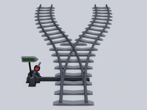 railway rails 3D Model