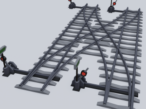 railway rails 3D 模型