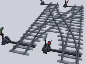 railway rails 3D Model