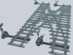 railway rails 3D 模型