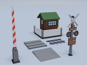 railroad crossing 3D Model