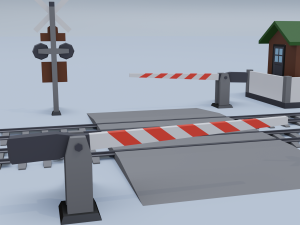 railroad crossing Model 3D