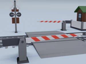 railroad crossing 3D Model