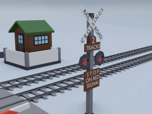 railroad crossing 3D Model
