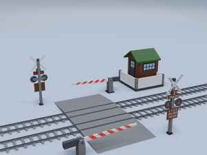 railroad crossing Model 3D