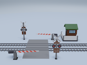 railroad crossing Model 3D