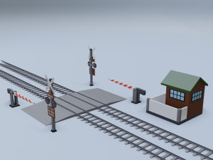 railroad crossing Model 3D
