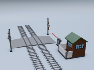 railroad crossing Model 3D