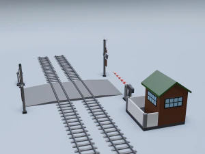 railroad crossing 3D Model