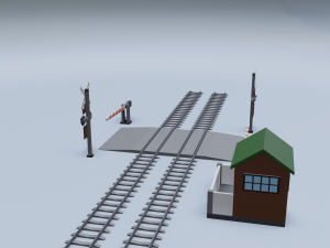 railroad crossing Model 3D