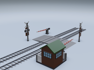 railroad crossing Model 3D