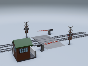 railroad crossing Model 3D