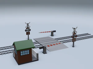 railroad crossing 3D Model