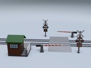 railroad crossing Model 3D