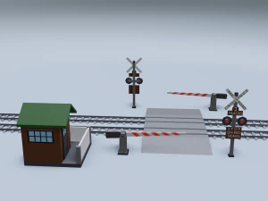 railroad crossing 3D Model