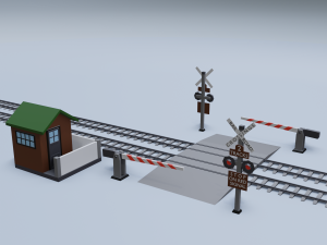 railroad crossing Model 3D