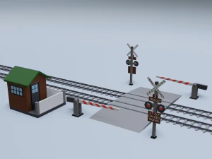 railroad crossing 3D Model