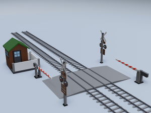 railroad crossing Model 3D